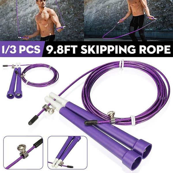 

high speed aerobic steel wire skipping rope length adjustable jump fitness equipment skip for children ropes