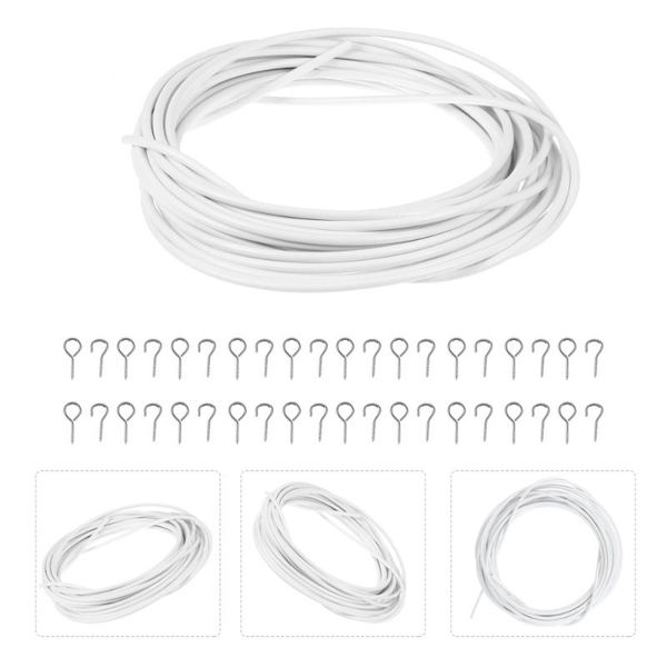 

meters curtain string cord hanging rope with 20pcs hooks & drapes