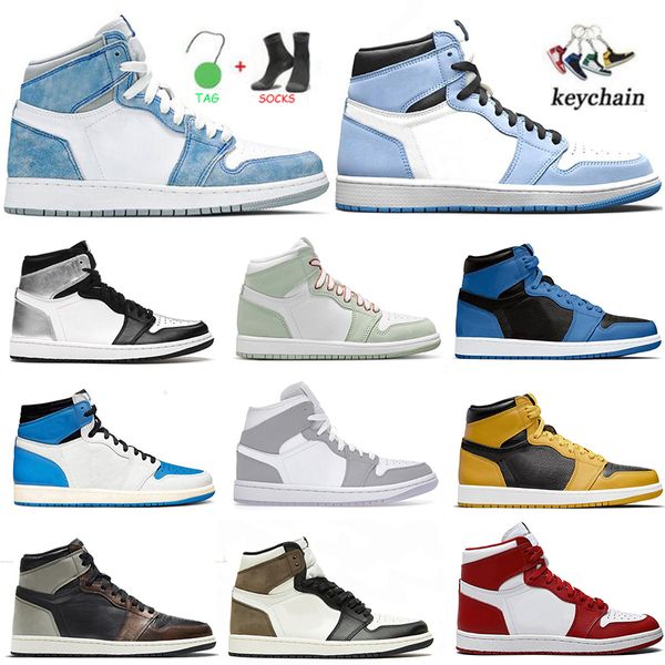 

2022 fashion 1s basketball shoes jumpman 1 high og unc men women university blue dark mocha shadow hyper royal obsidian snerkers trainers si