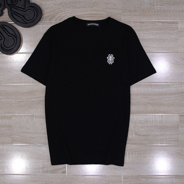 

2021 summer new ch cro embroidery sword cross short t-shirt men's and women's fashion cotton half sleeve, White;black