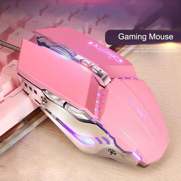 

mechanical wired gaming mouse rgb led light metal mice for pc lappuo88