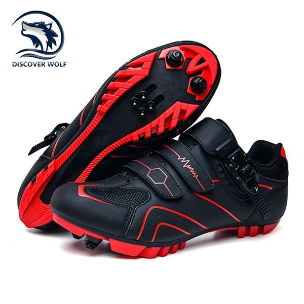 

cycling footwear professional self-locking shoes outdoor breathable mtb bicycle anti-skid sneakers racing road bike spd cleat, Black