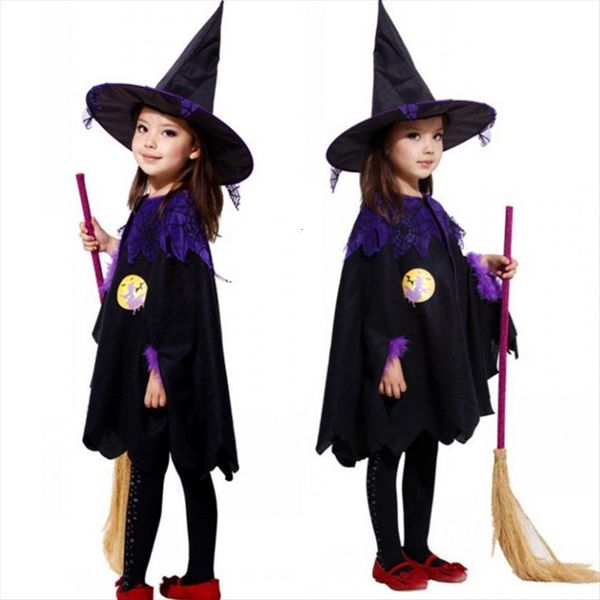 

baby girl witch toddler halloween dresses fancy party costume outfit clothes hat magic wand bebe kids princess, Red;yellow