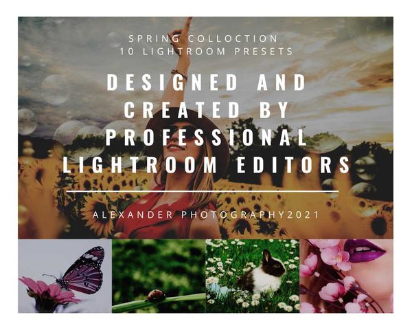 

premium lightroom presets spring collection, created by professional editors, deskmobile bundle, digital po frames p