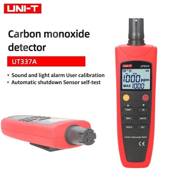 

gas analyzers uni-t ut337a carbon monoxide tester analyzer sound and light alarm lcd backlight display co concentration monitoring