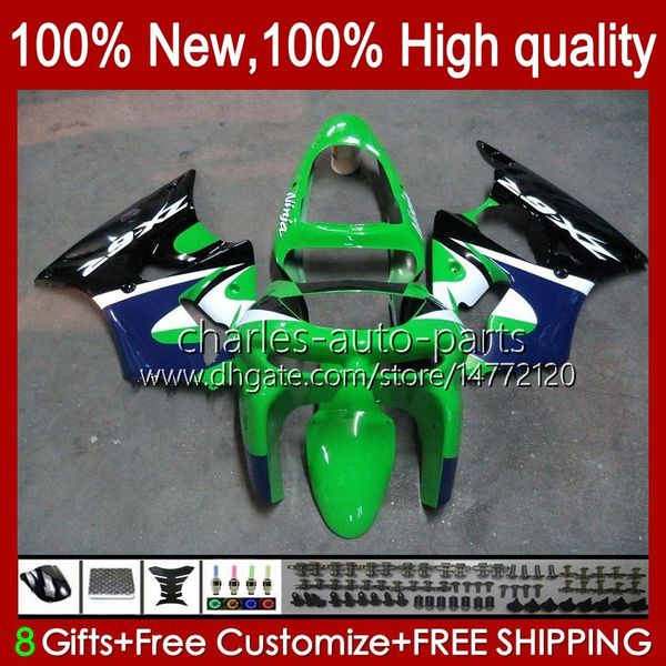 Kit corpo per KAWASAKI NINJA ZX-6R ZX-636 ZX600 ZX6R 98 99 Carrozzeria 16No.50 ZX-600 600CC ZX636 1998 1999 ZX 636 600 CC 6 R 6R ZX600CC 98-99 Carenatura moto verde stock