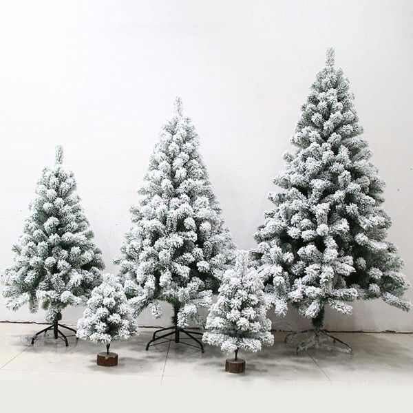 

christmas decorations artificial tree pine white big nordic flocking 2021 year decoration led door wall ornaments souvenirs scenes decor