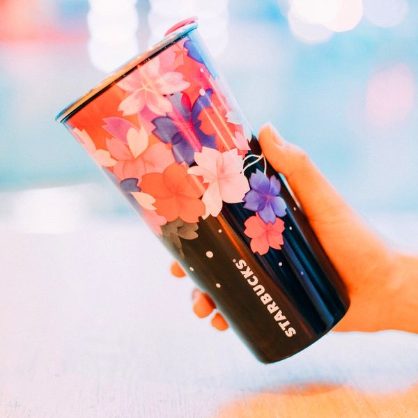 

summer new starbucks 1971 night sakura stainless steel coffee cup 16oz outdoor sport accompanying tumbler deskmug