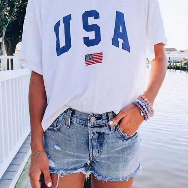 

harajuku summer american letters womens print short sleeve fun ins chic streetwear fashion casual graphic t shirt, White