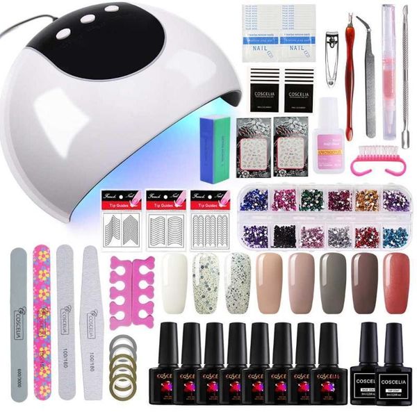 

uv gel color polish set nail tools for manicure kit led lamp all pedicure tools1