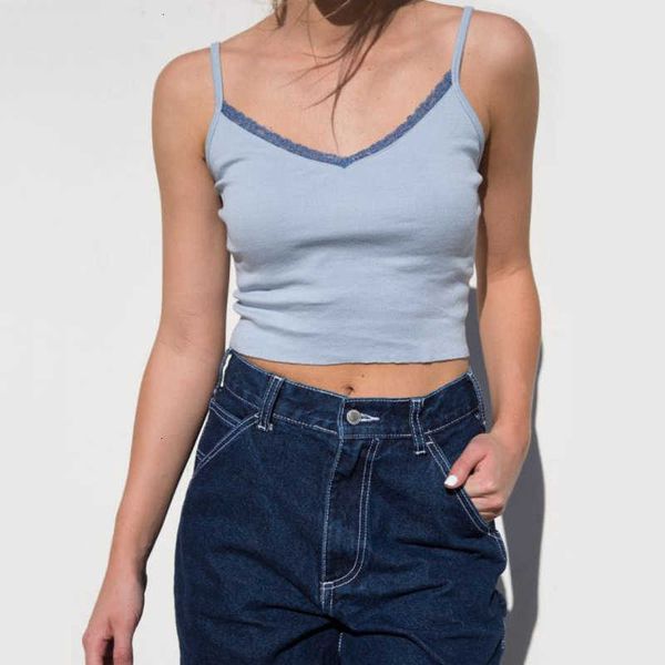 

women's tanks & camis summer women v-neck cami with lace trim white crop eguk
