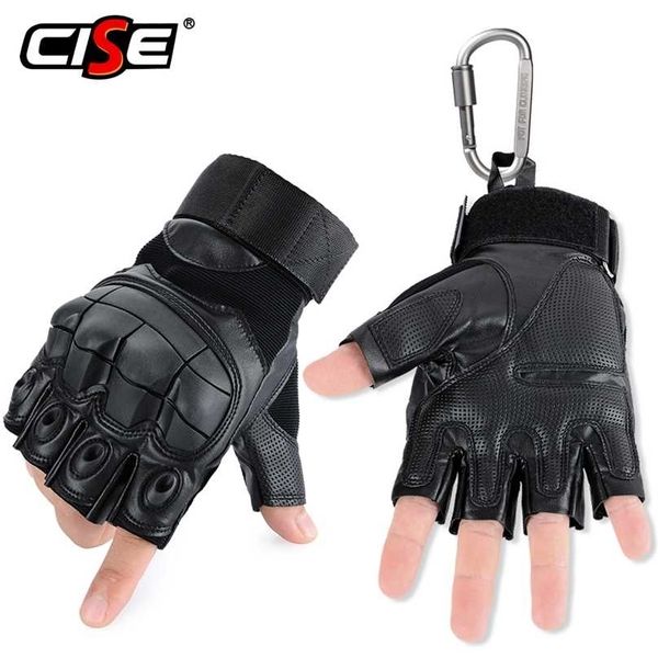 

motorcycle fingerless gloves cycling motorbike motocross biker rubber hard knuckle half finger protective gear men women 211214, Blue;gray