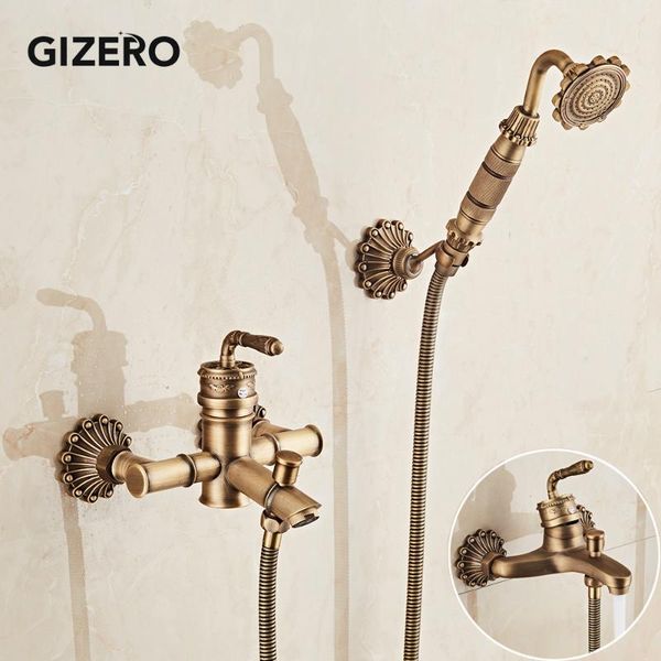 

gizero durable brass antique shower faucet set wall mount design shower set faucet european retro tap gi249