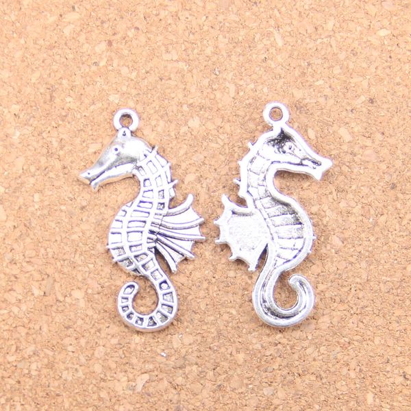 37 pcs Antique Prata Bronze Banhado Hippocampus Seahorse Encantos Pingente DIY Colar Pulseira Pulseira Bangle Achados 38 * 18mm