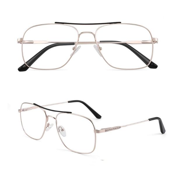 

fashion sunglasses frames manufacturers spot double nose bridge classic pilot design size 55-17-145 optical eyewear, Black