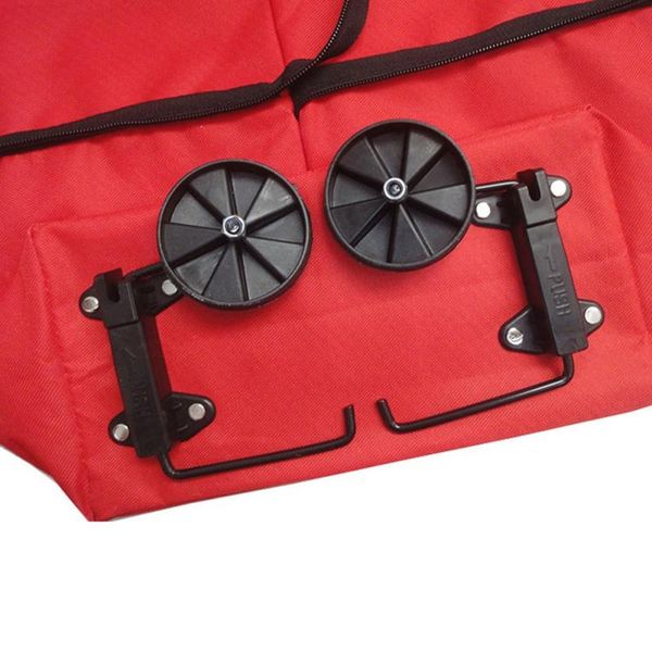 

storage bags 1pcs shopping trolley bag portable oxford foldable carrying cart reusable wheels rolling organizer