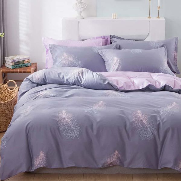 

bedding sets pure cotton four-piece full duvet cover sheet three-piece bed simple modern nordic style