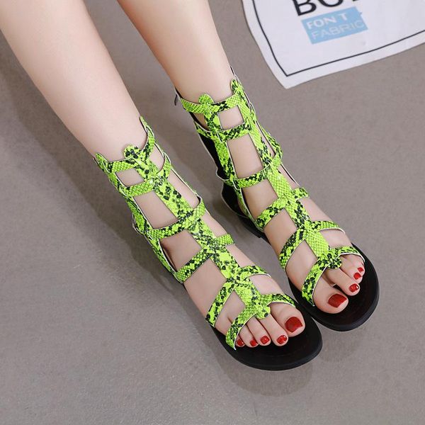 

sandals female shoe girls comfort fashion closed gladiator flat beige velvet multicolored zip mixed colors basic flock, Black