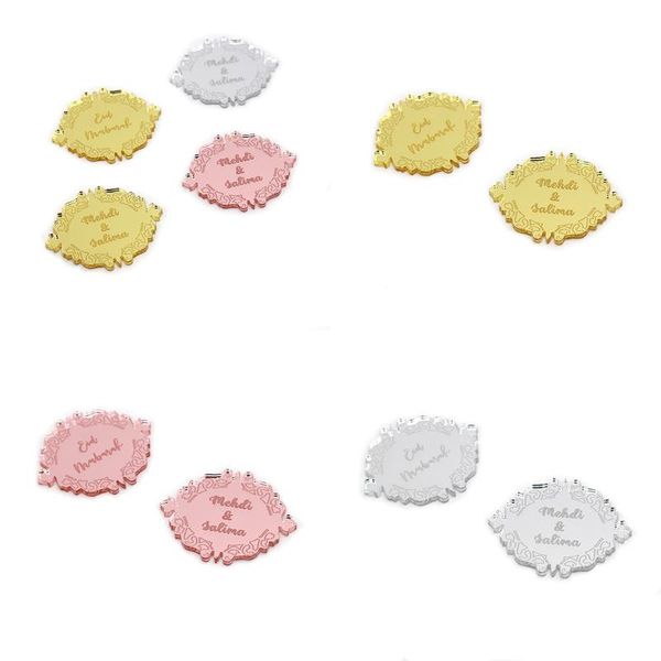 

other event & party supplies 24pcs personalized chocolate bar name silver / gold mirror baby baptism shower decor wedding engagement favors