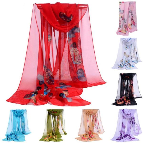 

scarves bohemian scarf butterfly print ladies long soft wrapped shawl 2021 summer beach lady chiffon #feb, Blue;gray