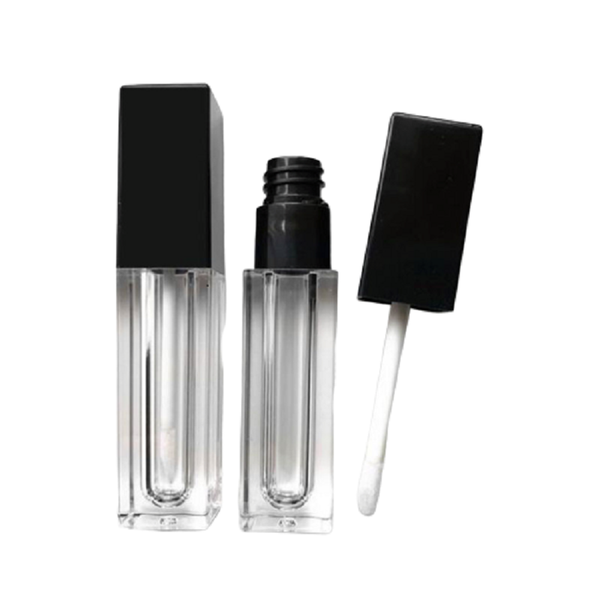 

storage bottles & jars 5ml empty lip gloss tubes black square containers cosmetics packaging travel bottle lipgloss wand 25pcs/lot