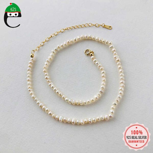 

elfoplatasi authentic 925 sterling silver elegant pearll chocker necklace for women wedding birthday gift jewelry y3-57
