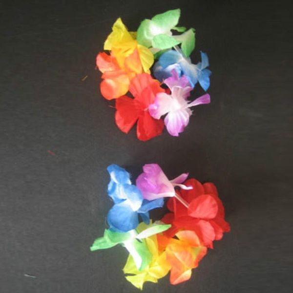 

decorative flowers & wreaths 4pcs hawaiian flower luau garland necklace bracelet dress party hawaii beach