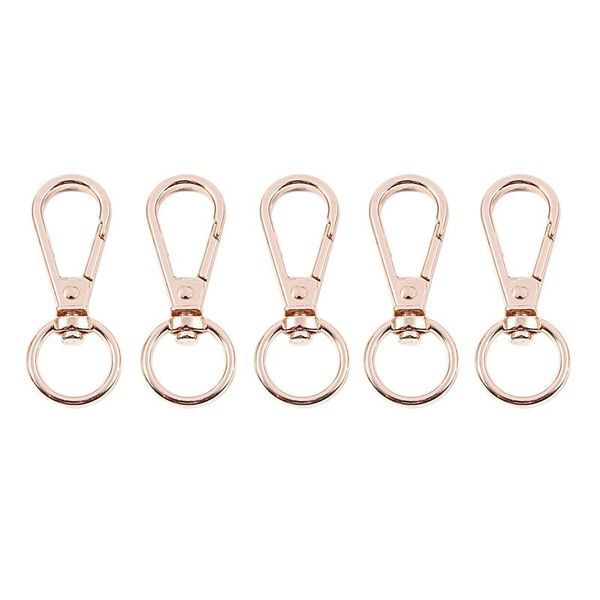 

keychains 5 pieces gold rotatable lobster clasp carabiner hook keyring, Silver