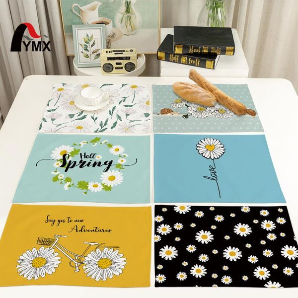 

mats & pads fymx creative flower napkins small daisy color yellow printing pattern for home decoration