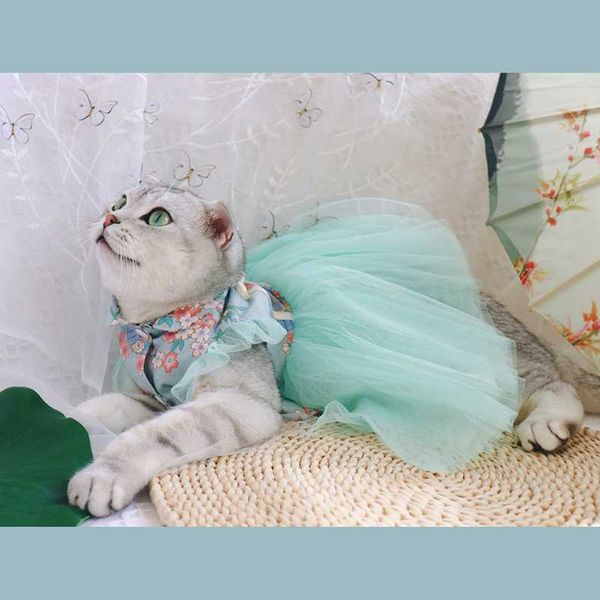 

cat costumes pet dog chinese ancient costume hanfu qipao skirt