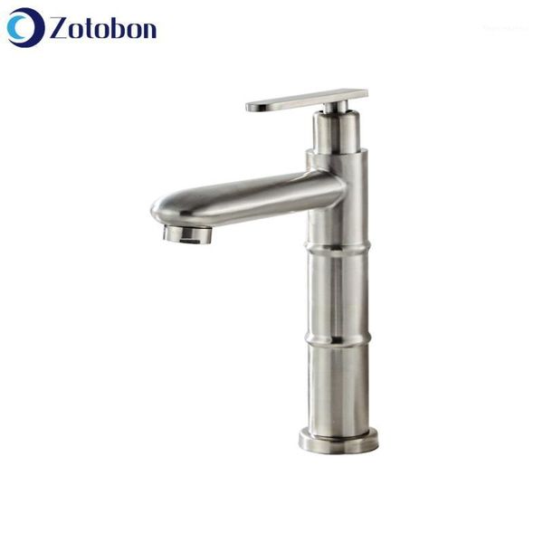 

faucet 304 stainless steel paint bathroom basin faucets cold tap single hole h370 sink1