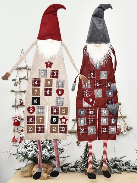 Noel Gnome Dekorasyon Geri Sayım Advent Takvimi Çocuklar Için Yeni Yıl Xmas Ağacı Asılı Dekoratif Süs XBJK2110