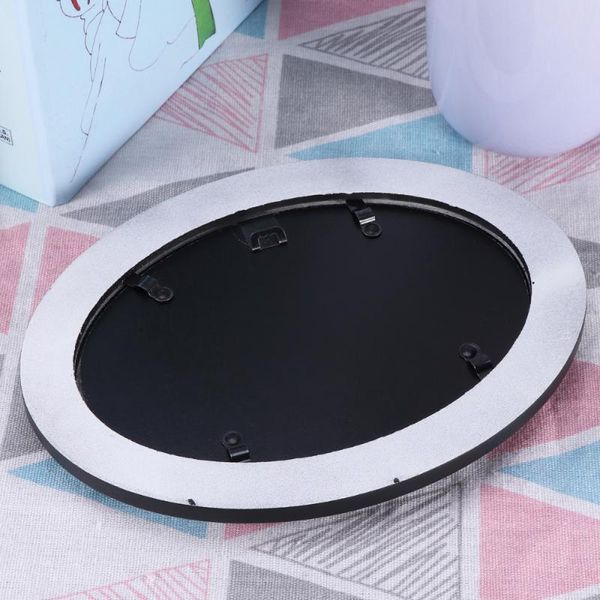 

frames 7 inch classic oval wood picture frame wall hanging decoration - send seamless nail and (black)