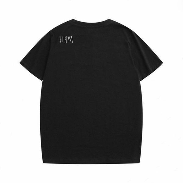 

t shirt2021 france 3d letter embroidery t-shirt women couples summer paris street tee men s clothing casual short sleeve jumper, White;black