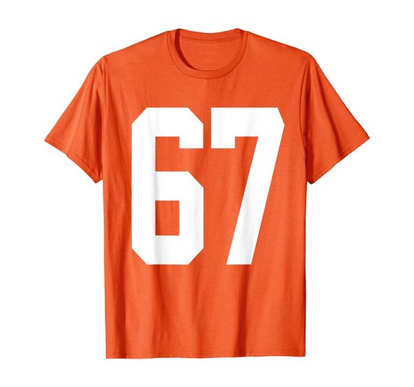 

Number 67 Jersey Style White Print T-Shirt, Mainly pictures
