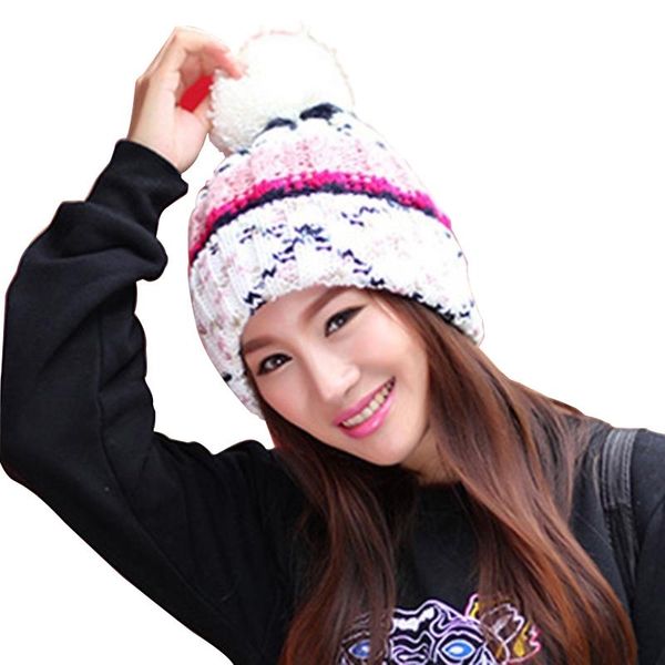 

berets fashion women hat autumn winter warm knitted classical sweety cute striped causal multicolor print, Blue;gray
