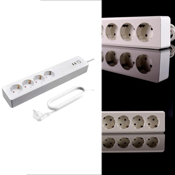 

smart power plugs zigbee strip eu bar multiple outlet extension cord with 2 usb and 4 ac by tuya,eu plug