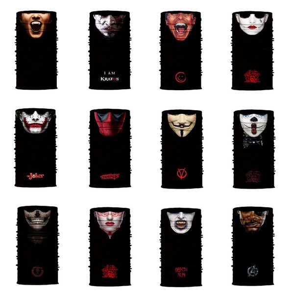 

animation film clown printing magic scarf mask wristband