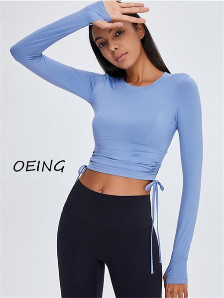 

entgoing yoga shirts long sleeve women fitness crop workout gym clothes sportswear running outfit