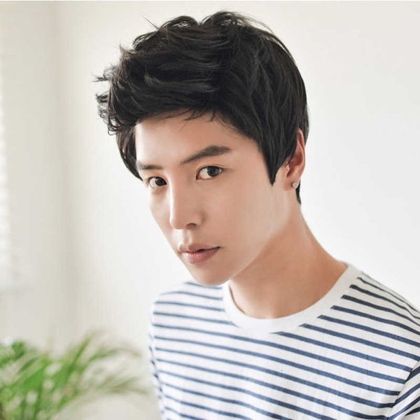 

men's handsome aircraft head texture wig cover high temperature silk, Black