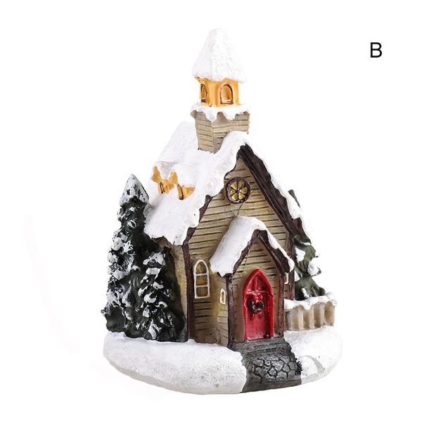 

christmas decorations glow in dark resin house battery powered micro landscape mini innovative