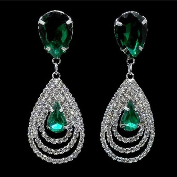 

new earrings fashion exaggerated earrings drop crystal earrings, Silver