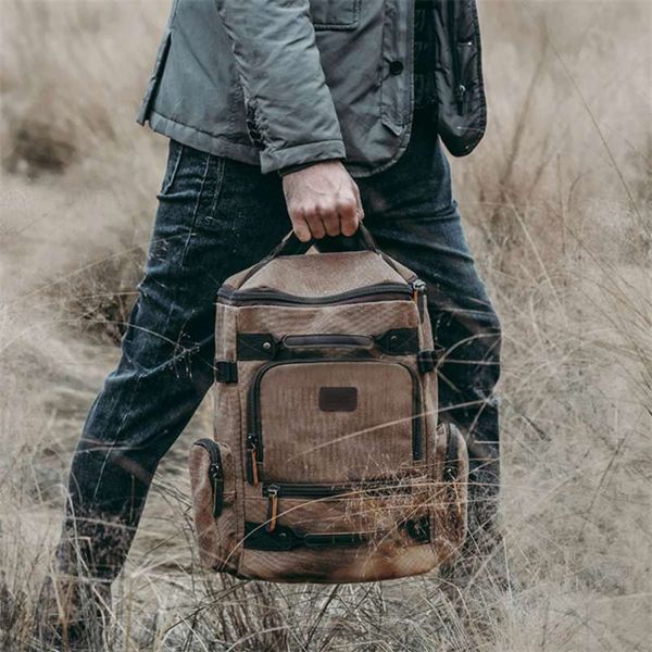 Männer Rustikaler Rucksack Multifunktionaler Laptop-Rucksack Outdoor-Abenteuerrucksäcke zum Reiten und Bergsteigen Drop 210929