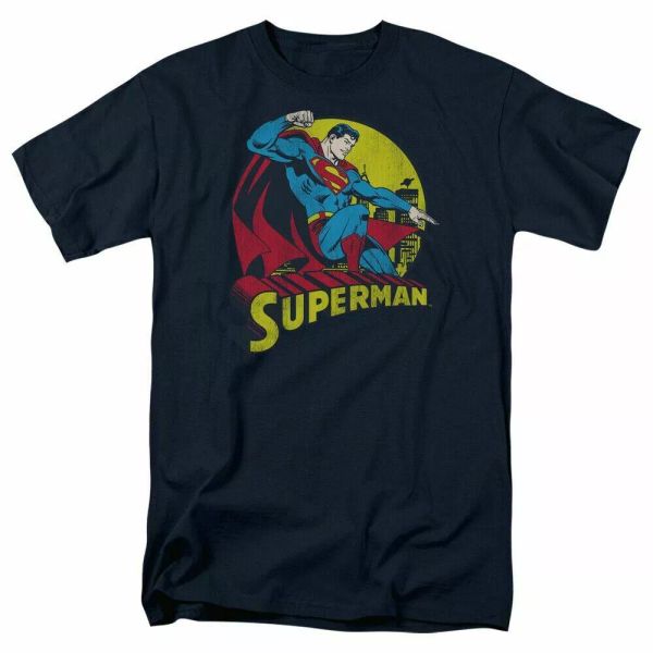 

Superman Big Blue T Shirt Mens Licensed DC Comics Tee Navy, White;black