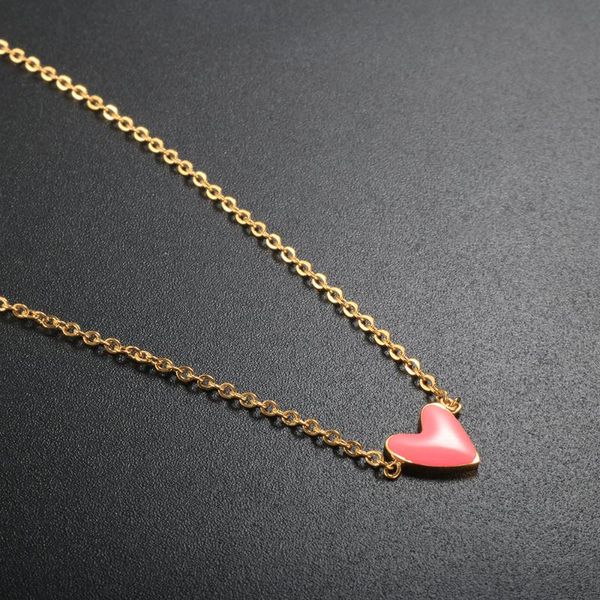 

pendant necklaces zmfashion jewelry for women 2021 necklace heart-shaped pink love simple clavicle stainless steel choker gift, Silver