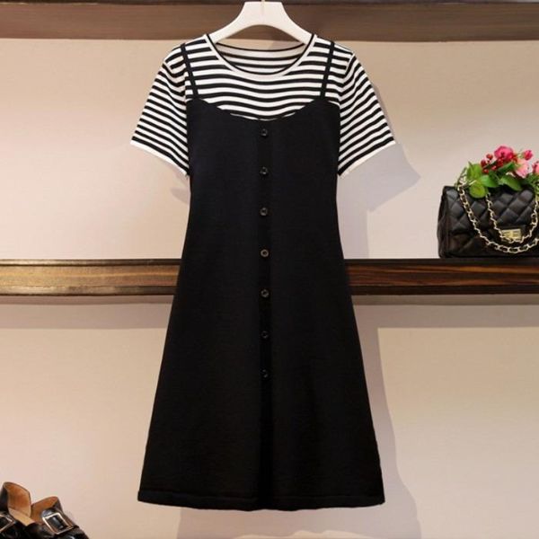 

maternity dresses 2021 arrive summer dress woman striped knitting cotton large size pregnant clothing md-02562, White
