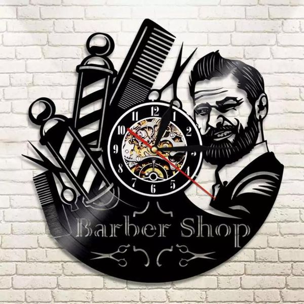

wall clocks barbershop record clock barber shop hairdresser modern design hanging watch for hair salon