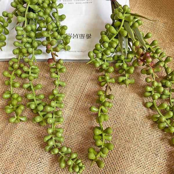 

decorative flowers & wreaths simulation succulent buddha beads lover tear beans feel glue hanging living room bedroom wall orchid gard