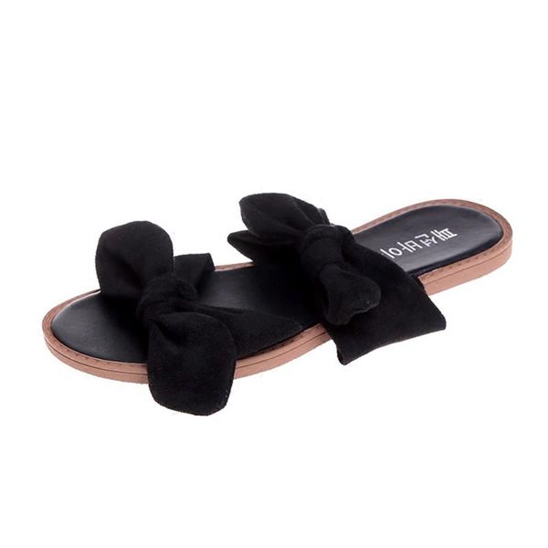 

slippers butterfly female summer fashion 2021 korean version of the wild flip flops flat student beach vacation sandals, Black