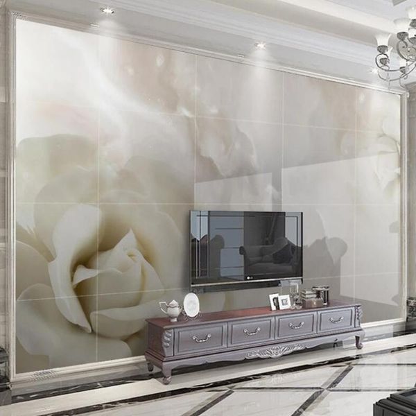 

custom mural wallpaper european style 3d flower marble pattern po living room sofa tv background home decor papel de parede wallpapers